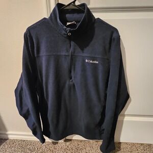 Columbia Men's Navy Blue Fleece 1/4 Zip Pullover Sweatshirt Size M